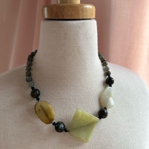CHAN LUU for YOU Faceted smoky quartz geometric statement necklace